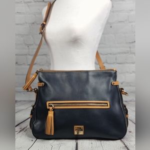 Dooney and Bourke Black and Tan Crossbody with Dustbag